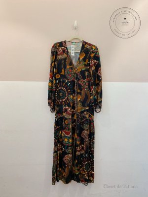 Vestido Midi Estampada Escura Farm | Tam: G
