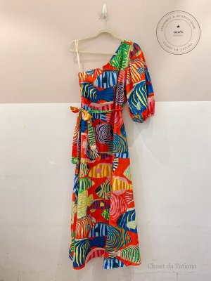 Vestido Peixes Ombro Só Farm Colorido | Tam: GG