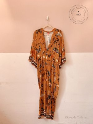 Macacão Estampado Farm Marrom | Tam: G