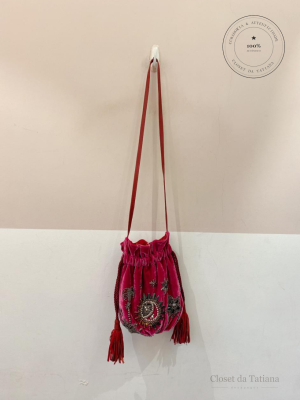 Bolsa Veludo Bordada Eliza Conde
