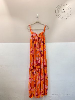 Vestido Longo Estampa Dress To Laranja | Tam: GG