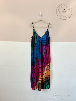 Vestido Midi Veludo Onda Farm | Tam: M