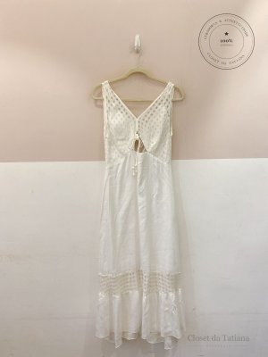 Vestido Midi Linho Abrand Branco | Tam: 38