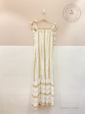 Vestido Midi Bordado Ideologic Branco | Tam: G