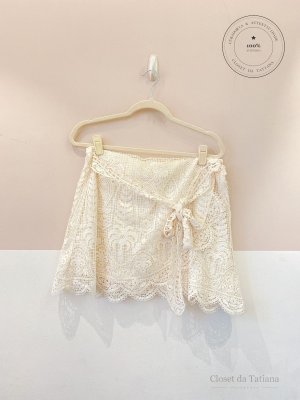 Short Saia Renda Farm Off-White | Tam: G