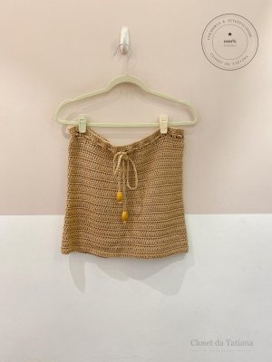 Minissaia Crochet Salga Bege | Tam: M