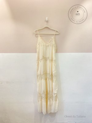 Vestido Midi Renda Zara Off-White | Tam: M