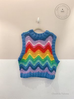 Colete Tricot Farm Colorido | Tam: M
