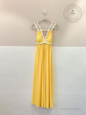 Vestido Malha Fria Cordas Fabi Freixo Amarelo | Tam: P