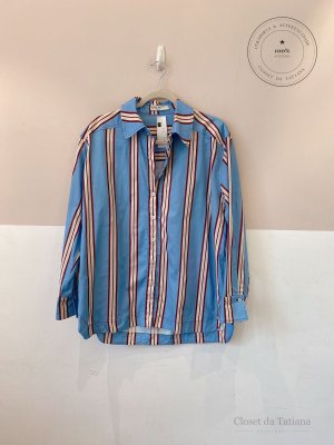 Camisa Listrada Dress To Azul | Tam: M