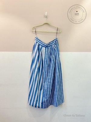 Saia Vichy Wasabi Azul | Tam: G