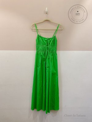 Vestido Midi Busto Drapeado Up22 Verde | Tam: PP