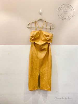Vestido Midi Mostarda Open | Tam: P