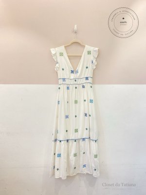 Vestido Bordado Manu Manu Off-White | Tam: 38