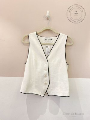 Colete Alfaiataria Viés Zara Preto | Tam: P