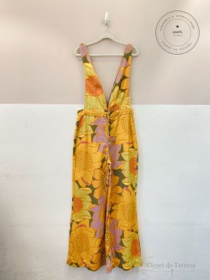 Jardineira Sarja Estampada Farm | Tam: 40