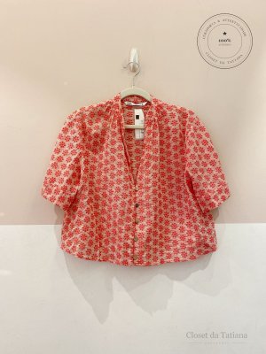 Blusa Laise Flores Zara Rosa | Tam: M