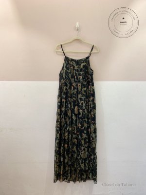 Vestido Midi Camuflado Farm Verde | Tam: M