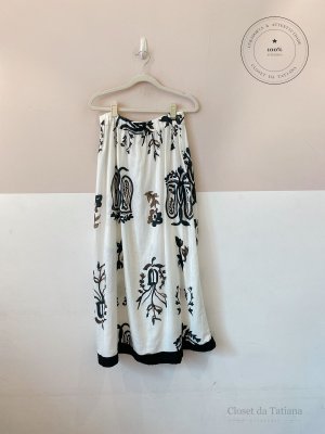 Saia Longa Estampa Zara Branca | Tam: P