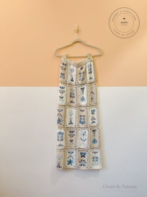 Saia Tricot Estampa Cruise Azul | Tam: M