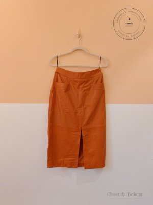 Saia Midi Couro Maria Filó | Tam: 38
