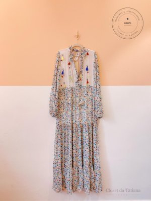 Vestido Estampado Flores Bordadas Nammos | Tam: G