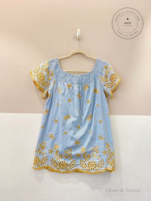 Vestido Curto Bordado Zara Azul | Tam: M