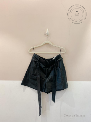 Short Couro Fake Zara Preto | Tam: M