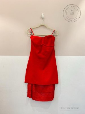 Vestido Tricot Festa Eugênia Sanson Vermelho | Tam: G