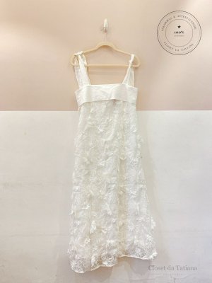 Vestido Midi Flores Nammos Branco | Tam: 40