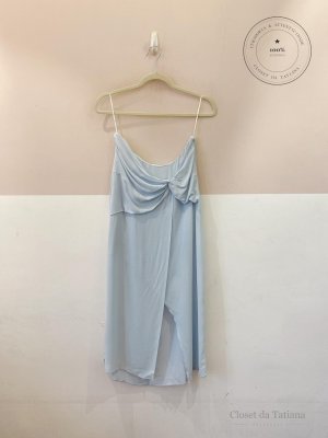Saia Midi Maria Filó Azul | Tam: M