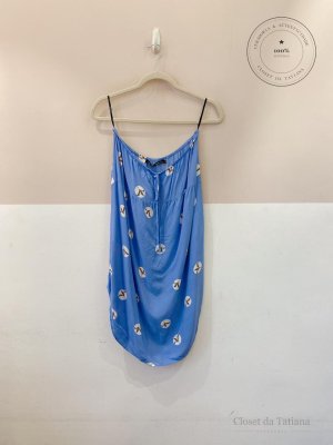 Saia Estampada Maria Filó Azul | Tam: G