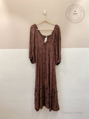 Vestido Midi Poás Renner Marrom | Tam: P