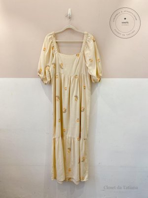 Vestido Midi Bordado Renner Amarelo | Tam: M