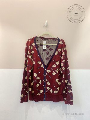 Cardigan Flores Maria Filó Vinho | Tam: G