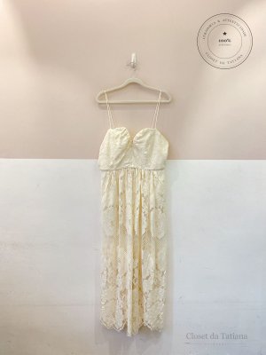 Vestido Midi Renda Animale Off-White | Tam: 42