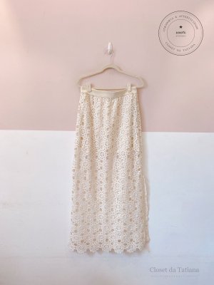 Saia Midi Crochet C&A + Patbo Off-White | Tam: M