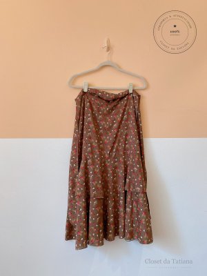 Saia Midi Estampado Lulyra Verde | Tam: P