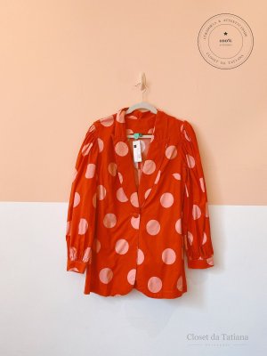 Blazer Bolas Rosas Farm Vermelho | Tam: P