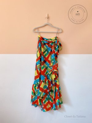 Saia Envelope Estampa Isolda Colorida | Tam: 38