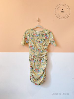 Vestido Malha Canelado Florido Cris Barros | Tam: M