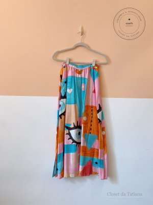 Saia Midi Estampada Prosa | Tam: P