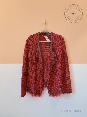 Cardigan Tricot Franjas Animale Rosa | Tam: G