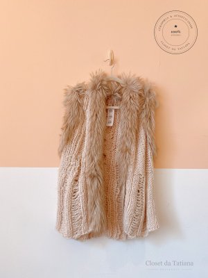 Colete Tricot Pelos H&M Bege | Tam: 40