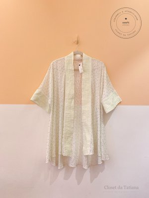 Kimono Laise Bordados Verdes Julia Golldenzon | Tam: M