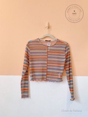 Blusa Tule Listras Mixed | Tam: PP