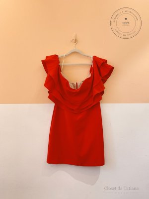 Vestido Babados Vida Bella Vermelho | Tam: G