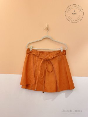 Saia Couro Animale Laranja | Tam: 42