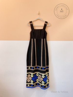 Vestido Bordados Cantão Preto | Tam: P