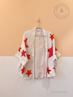 Kimono Estrelas Bordadas Wasabi | Tam: P